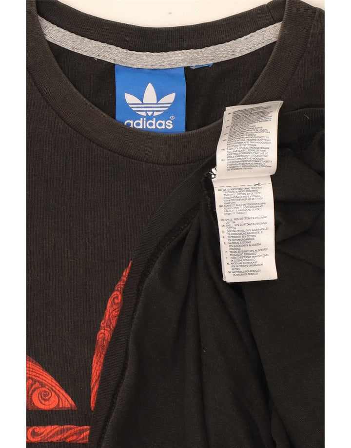 Adidas - Camiseta gráfica para hombre, talla grande, algodón gris
