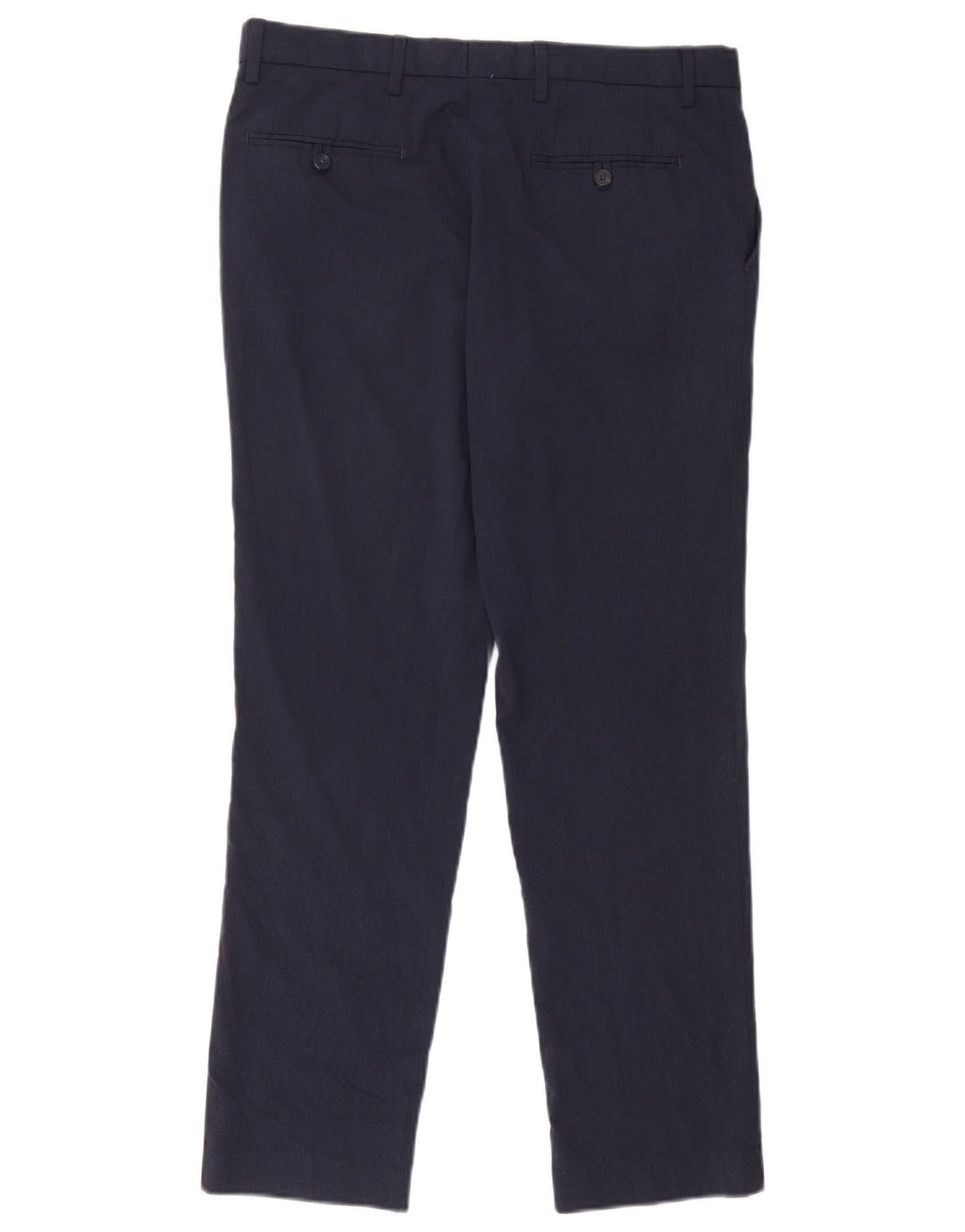 Marks & Spencer Pantalón chino ajustado para hombre W34 L31 Poliéster azul marino