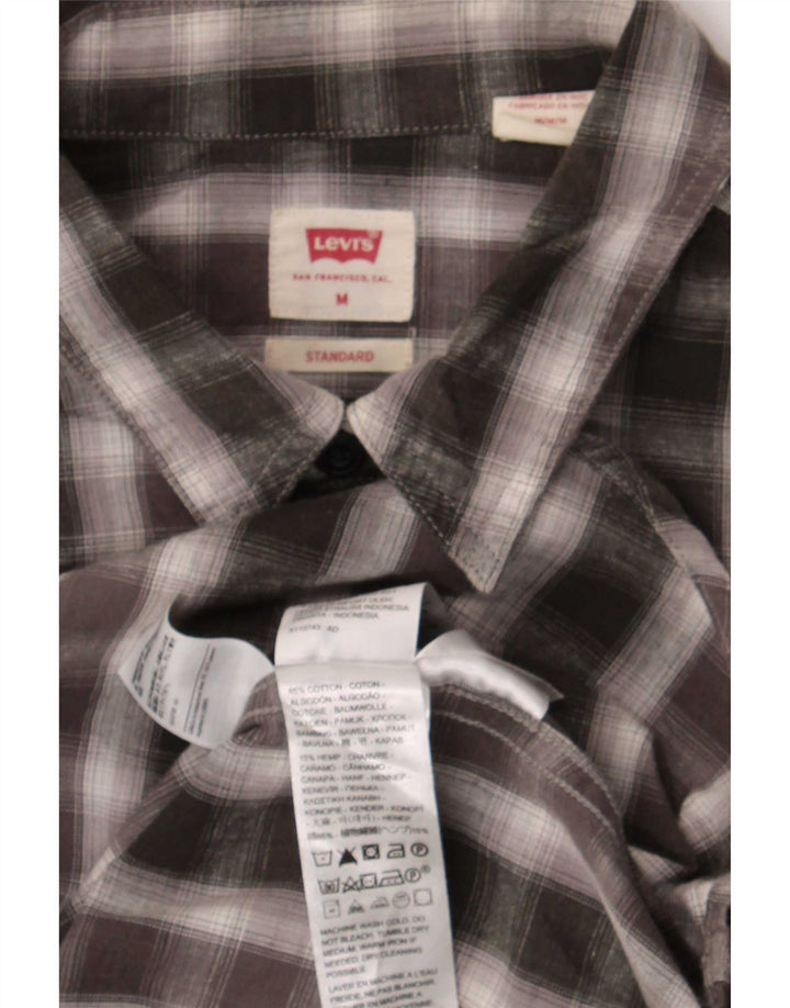 Levi's Camisa de corte estándar de algodón a cuadros gris medio para hombre