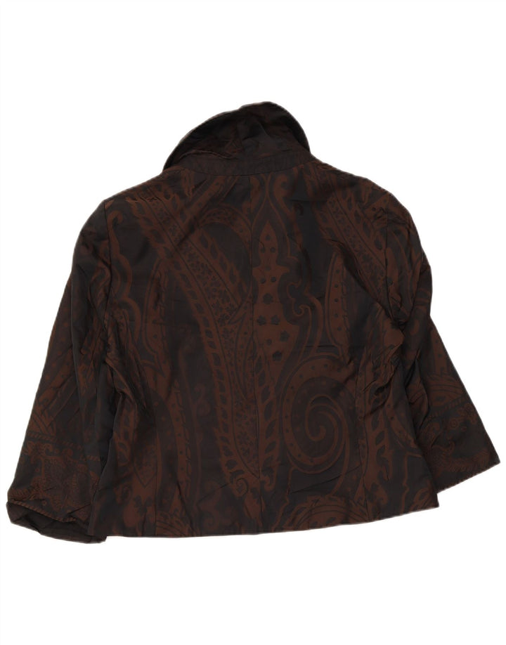 Phase Eight Chaqueta Blazer de Manga 3/4 para Mujer UK 44 Marrón Medio Paisley