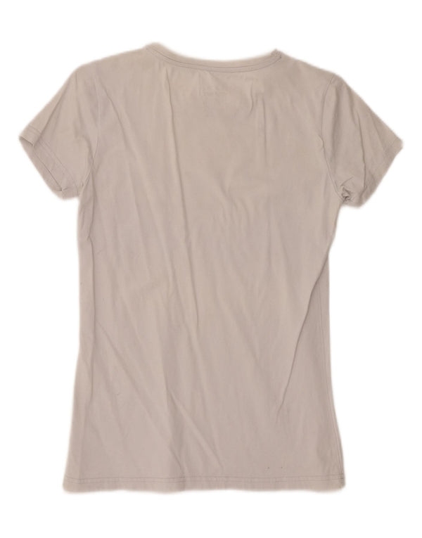 ASICS Womens Graphic T-Shirt Top UK 12 Medium White Cotton