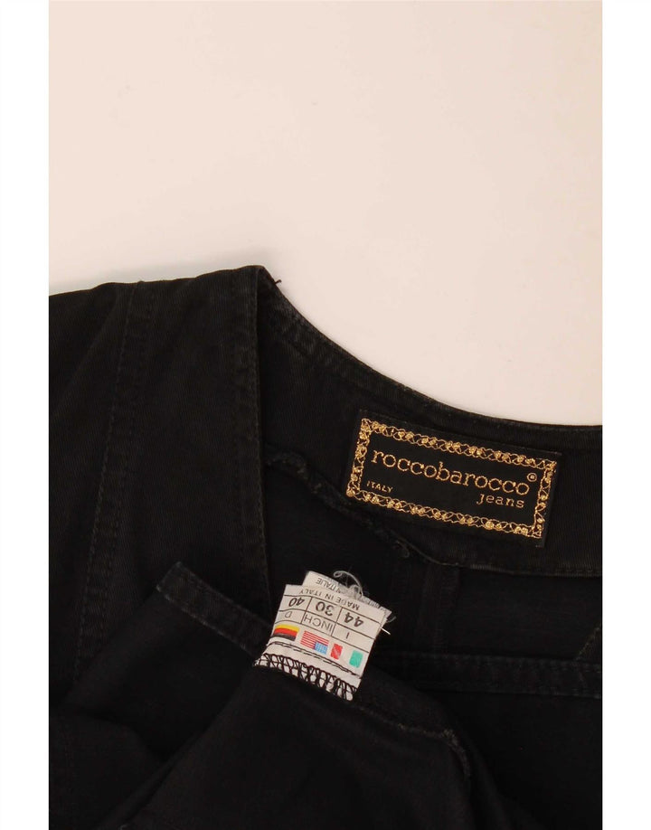Roccobarocco Vestido Vaquero Sin Mangas IT 44 Medium Negro Algodón
