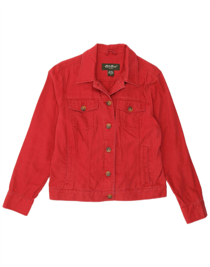 Eddie Bauer Chaqueta Bomber para Mujer Reino Unido 14 Mediana Lino Rojo