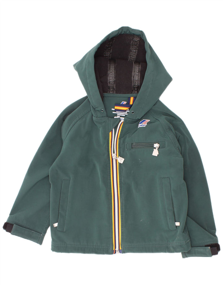 K-Way Chaqueta cortavientos con capucha para niño 4-5 años Verde Poliéster