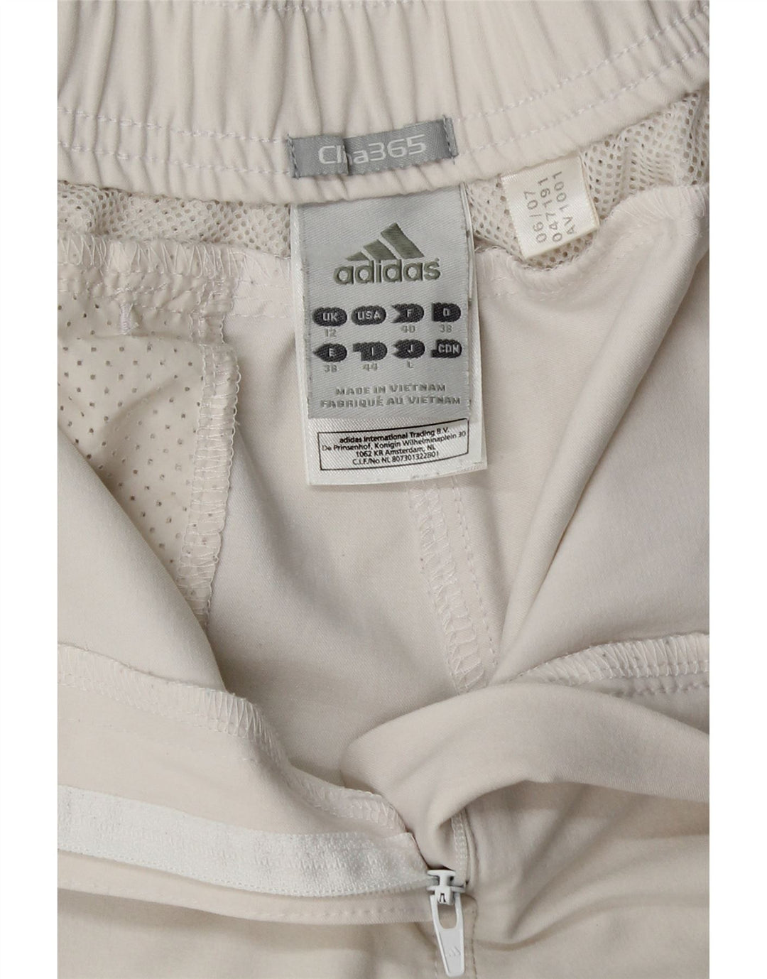 ADIDAS Mujer Clima 365 Chándal Pantalones UK 12 Medium Blanco Nylon