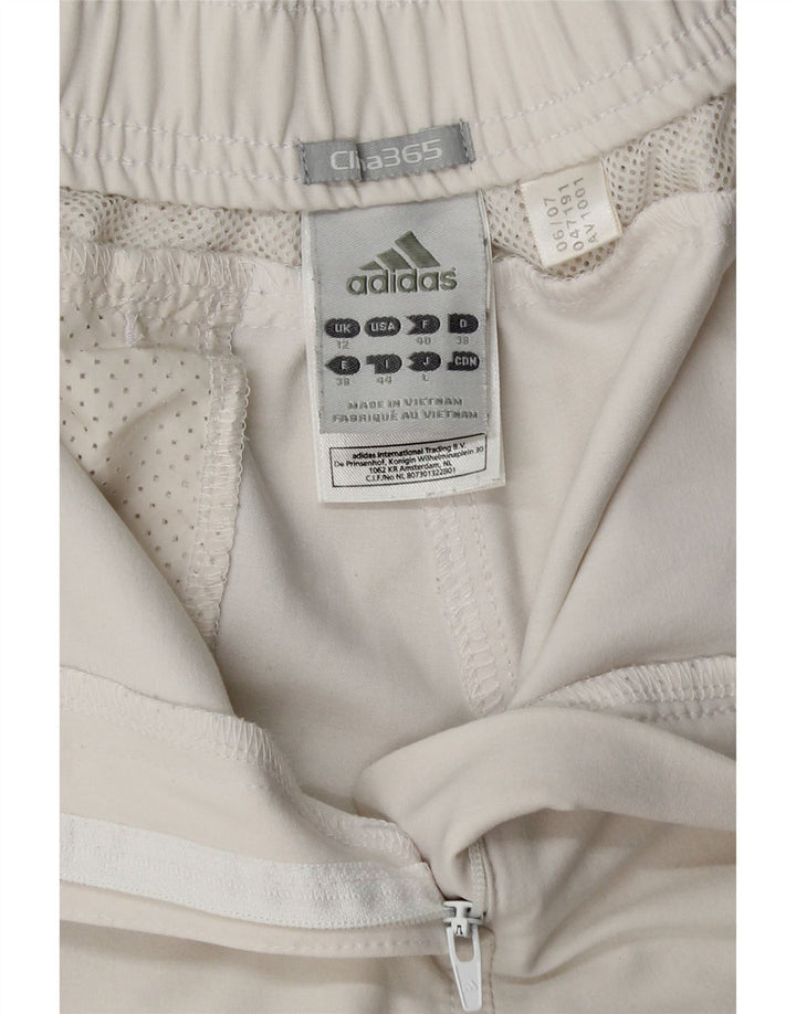 ADIDAS Mujer Clima 365 Chándal Pantalones UK 12 Medium Blanco Nylon