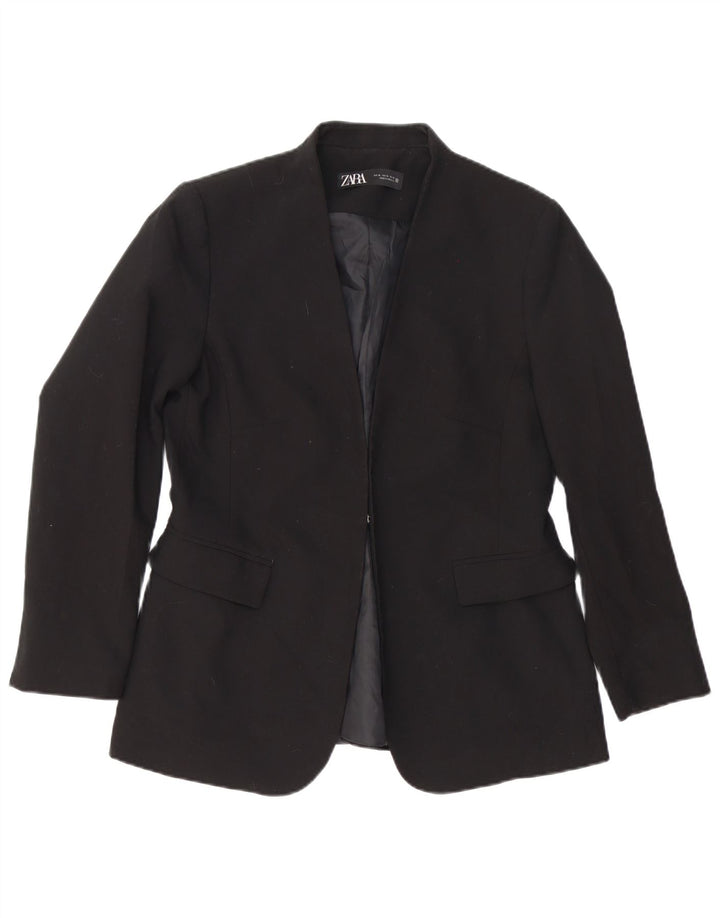 Zara Mujer Blazer Chaqueta ES 40 XL Poliéster Negro