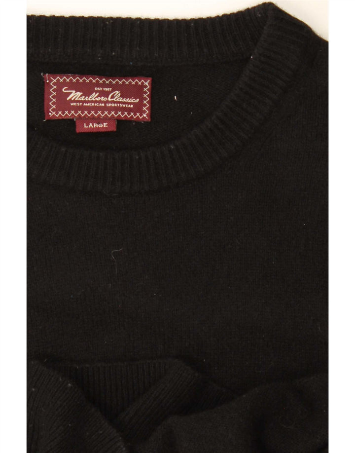 Marlboro Classics - Jersey de cuello redondo para mujer, talla grande, color negro