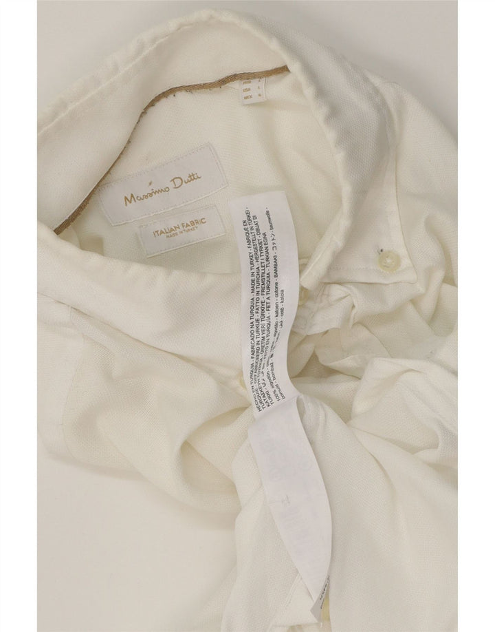 Camisa Massimo Dutti Hombre Large Blanca Algodón