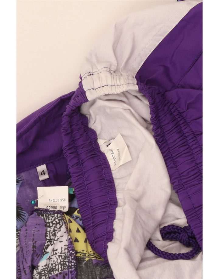 Vintage mujer suelta ajuste completo chándal Reino Unido 16 gran patchwork púrpura