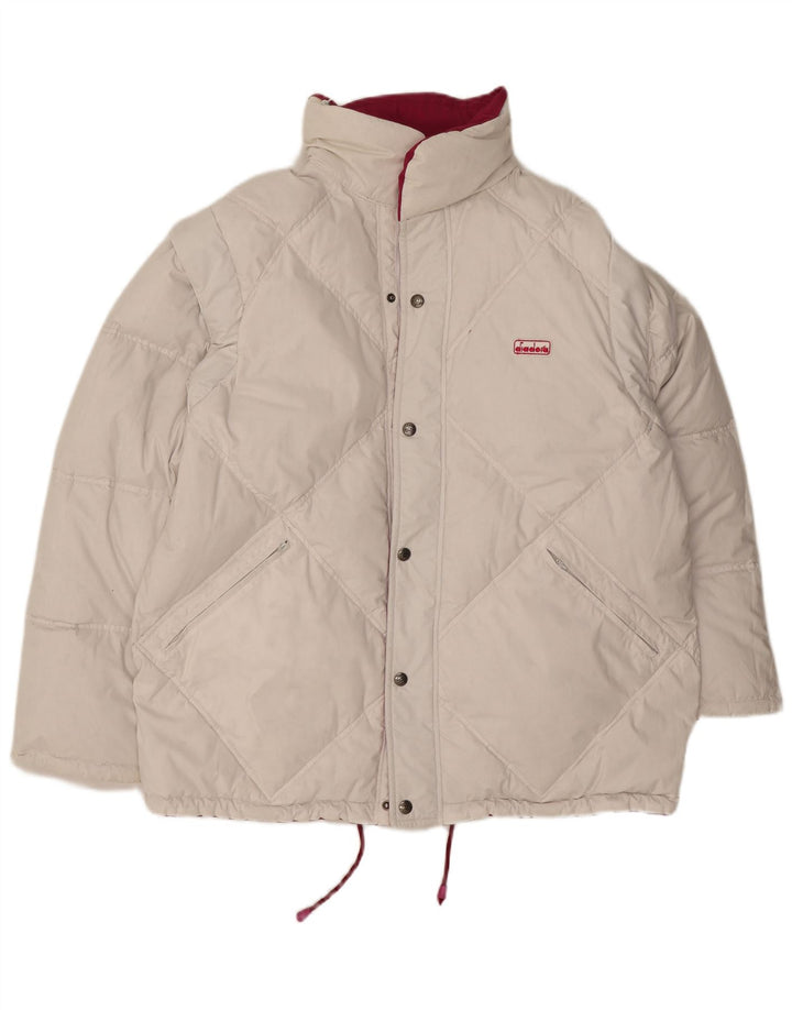 Diadora Chaqueta acolchada reversible y holgada para hombre ES 38 Poliéster rosa medio