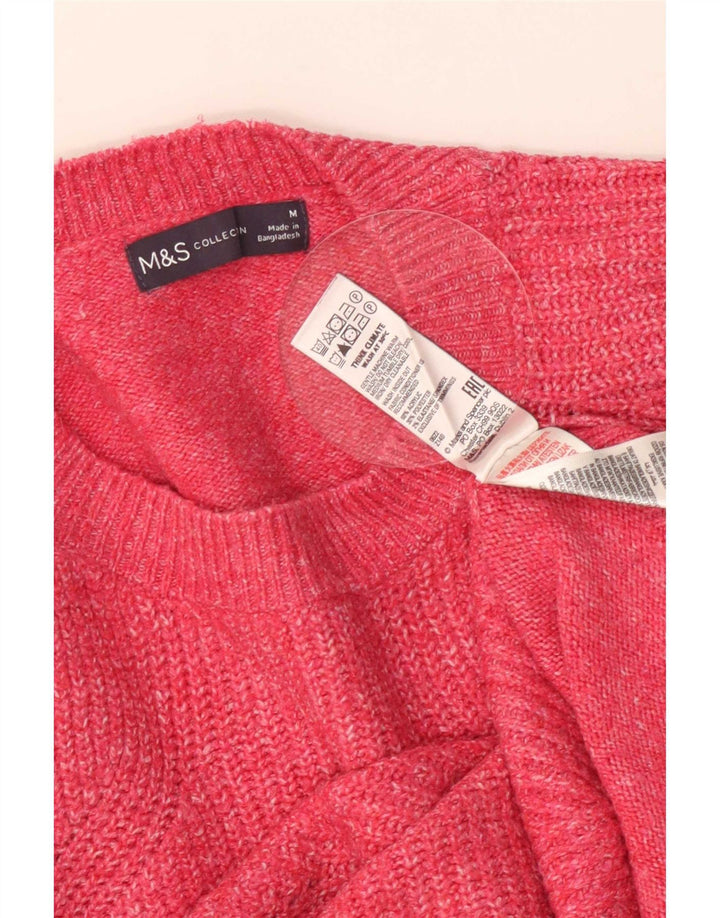 Marks & Spencer Suéter tipo jersey con cuello redondo para mujer, Reino Unido 44, mediano, moteado en rosa
