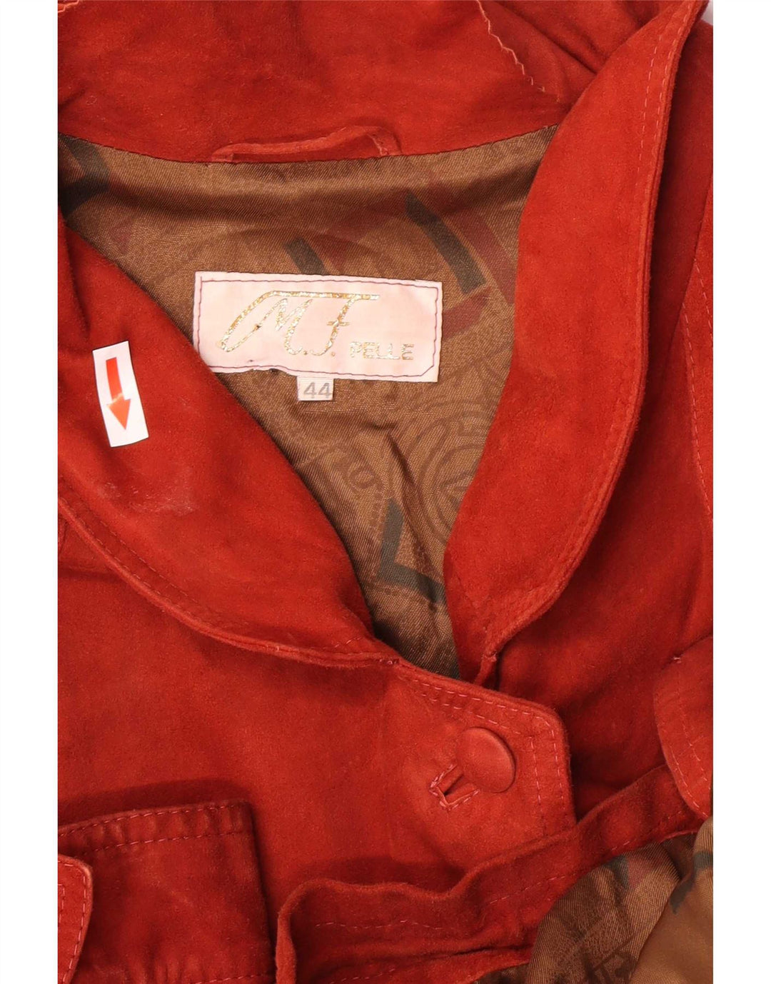 Vintage mujer chaqueta de ante de gran tamaño IT 44 cuero rojo medio