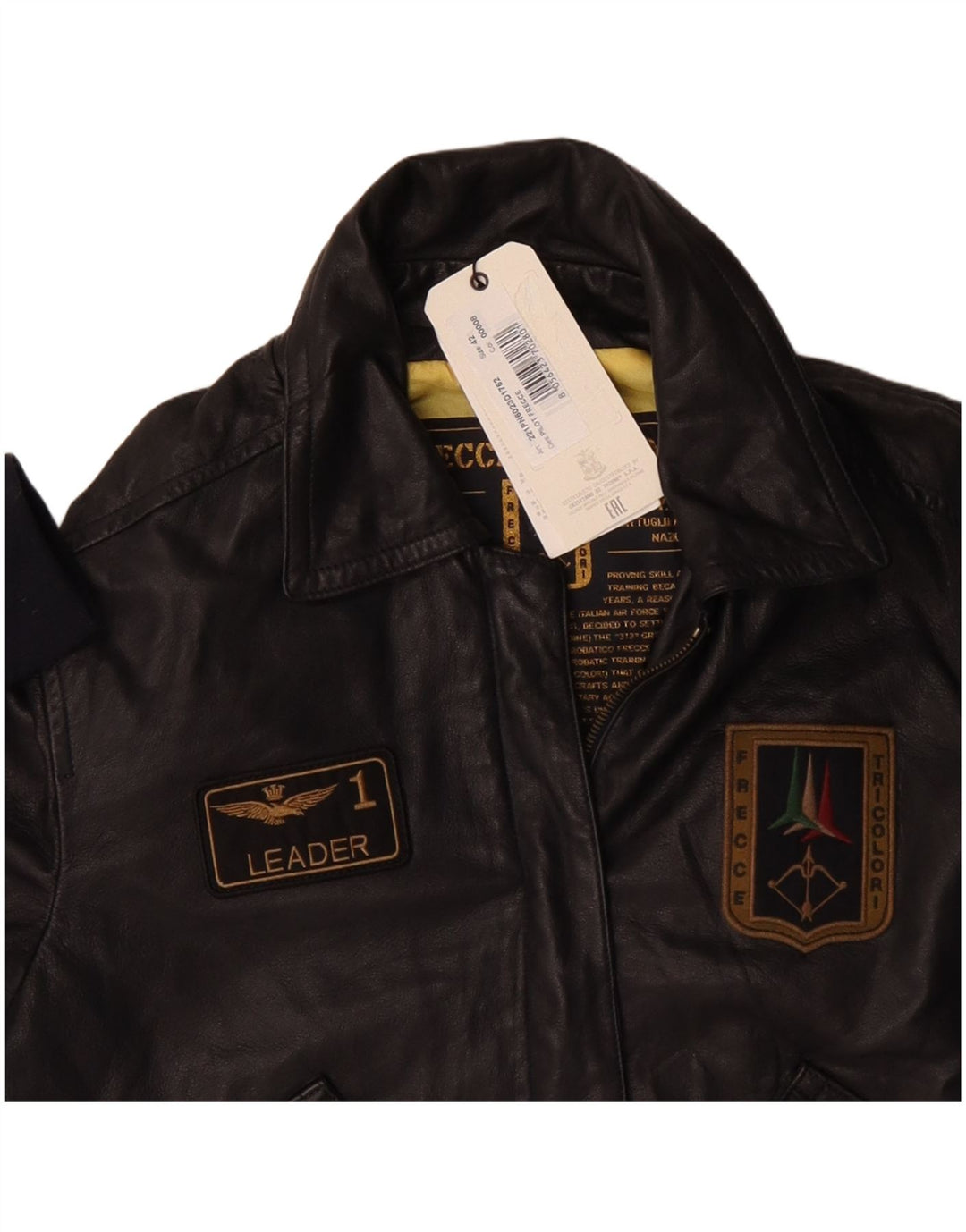 AERONAUTICA MILITARE Chaqueta Gráfica Mujer IT 42 Mediana Cuero Negro