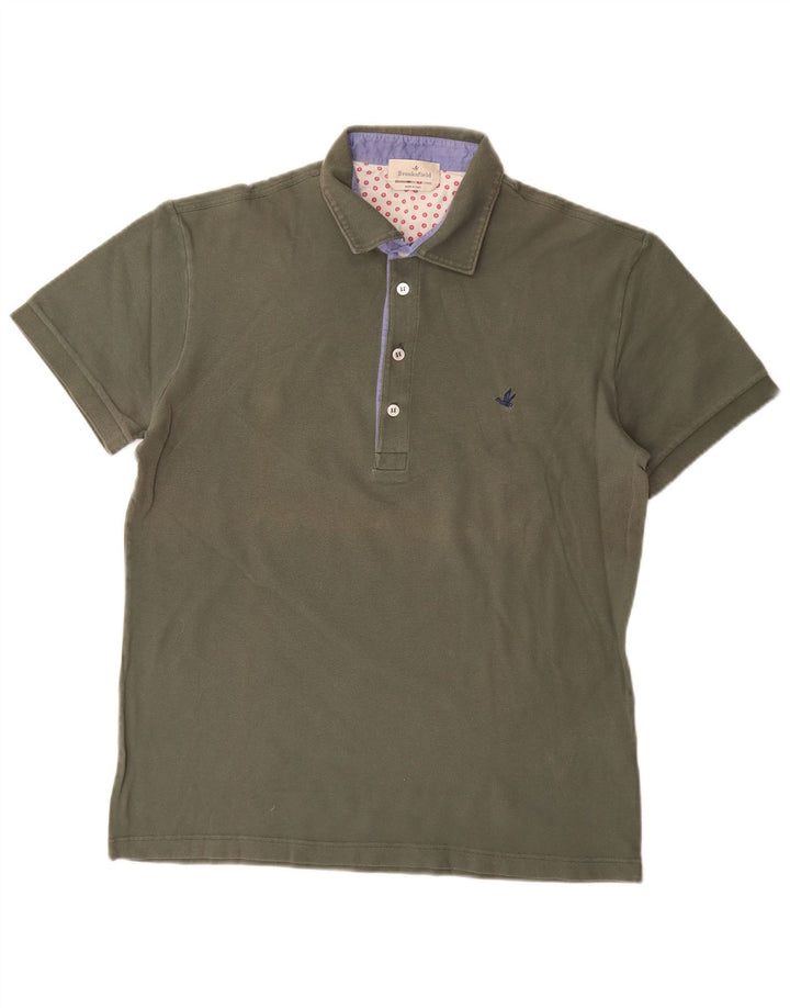 Brooksfield Polo para hombre IT 52 Grande Caqui Algodón