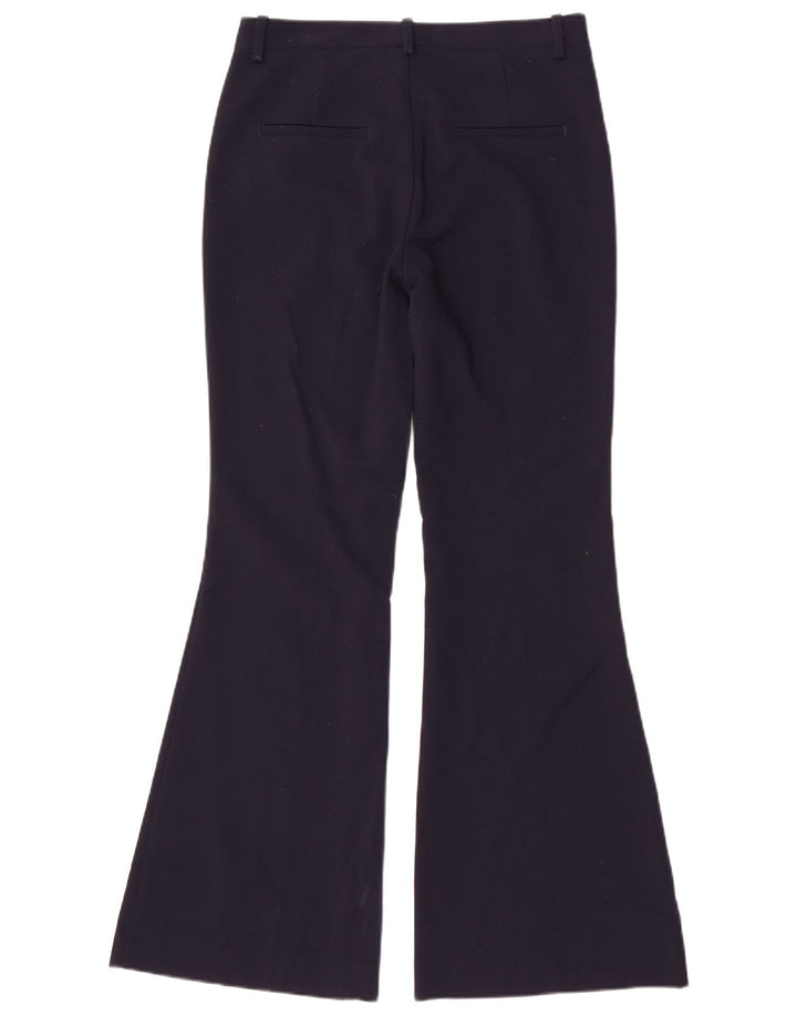 Zara Mujer Pantalones Casuales Acampanados Pequeño W26 L31 Poliéster Azul Marino