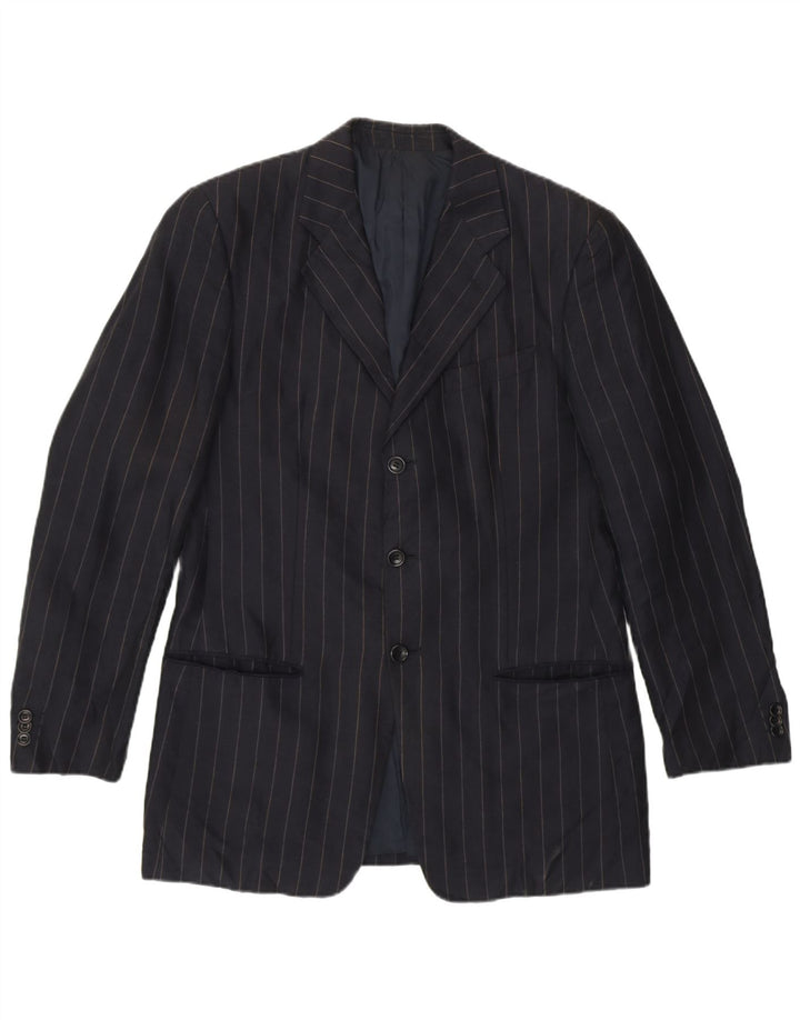 Armani Collezioni Chaqueta Blazer para Hombre IT 48 Pequeña Raya Azul Marino