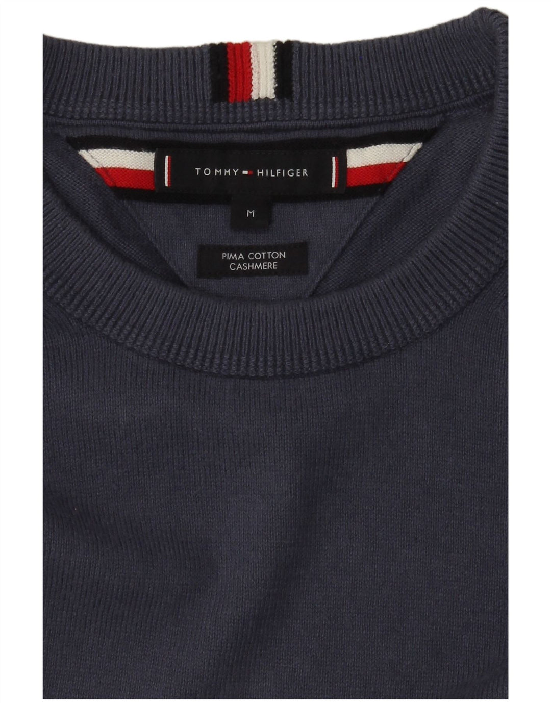 Tommy Hilfiger Jersey de cuello redondo para hombre de algodón azul medio