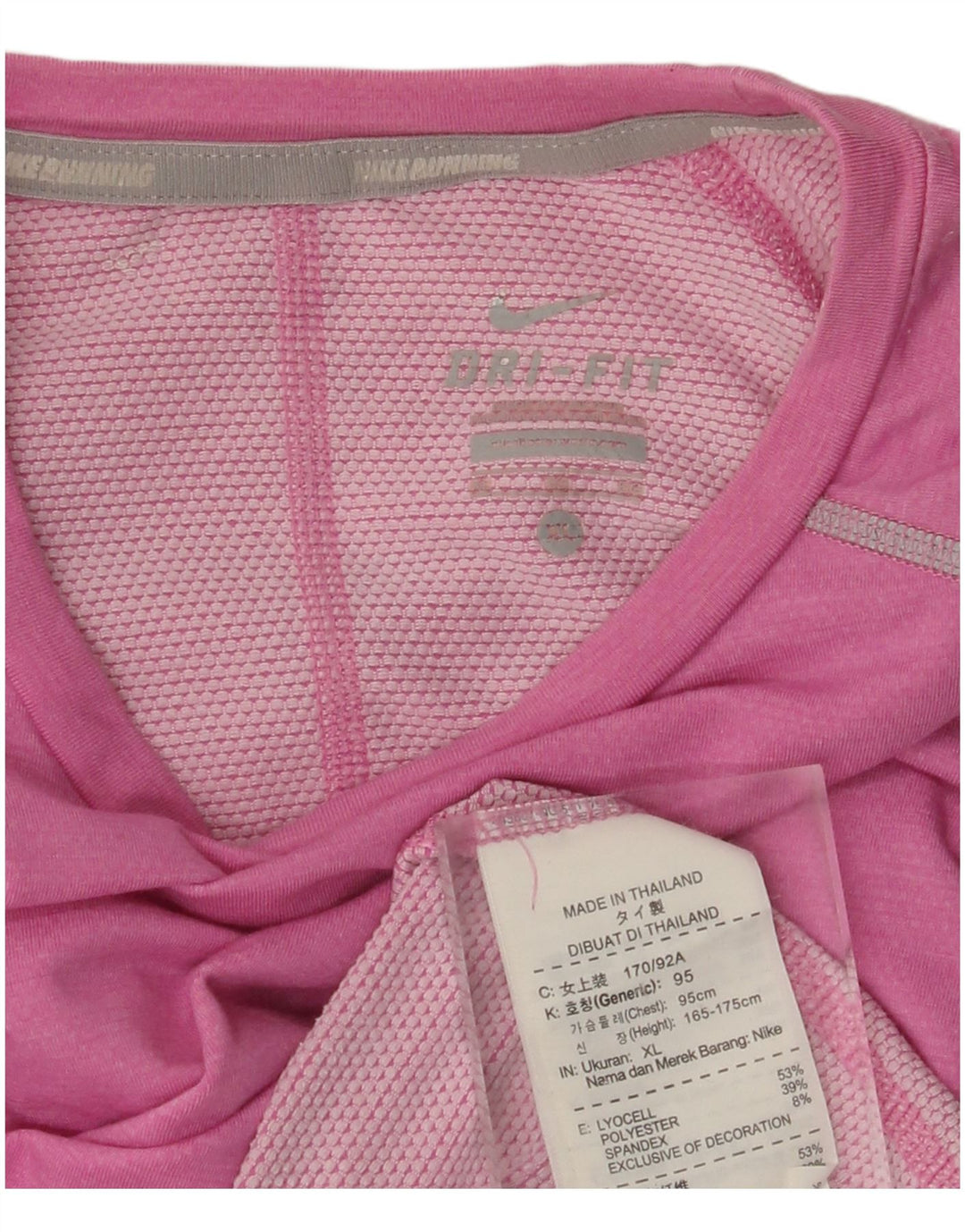 NIKE Mujer Dri Fit Top Manga Larga UK 40 XL Lyocell Rosa