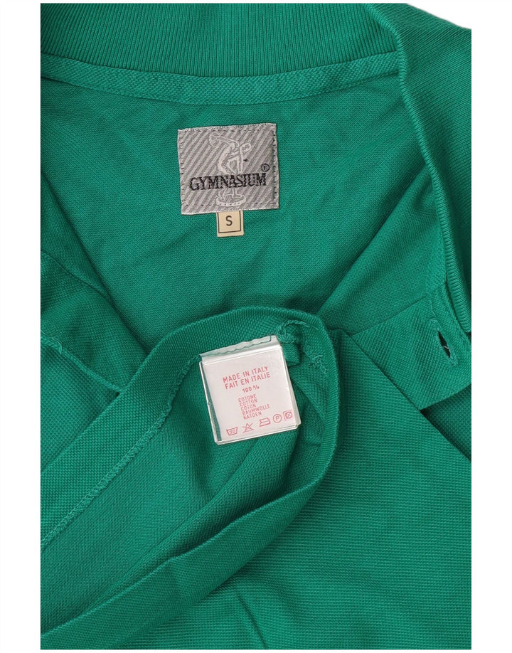 GYMNASIUM Mens Polo Shirt Small Green Cotton