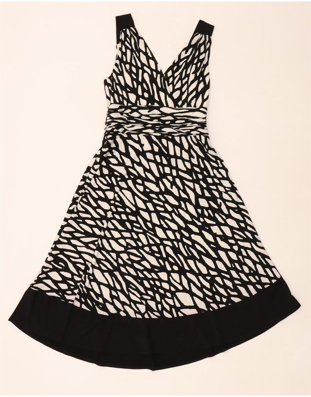 Principios Vestido acampanado con patrón abstracto para mujer UK 42 Mediano Negro