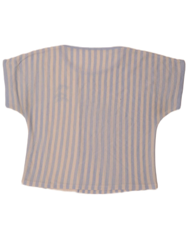 Vintage mujer camiseta Top Reino Unido 16 grande azul rayas