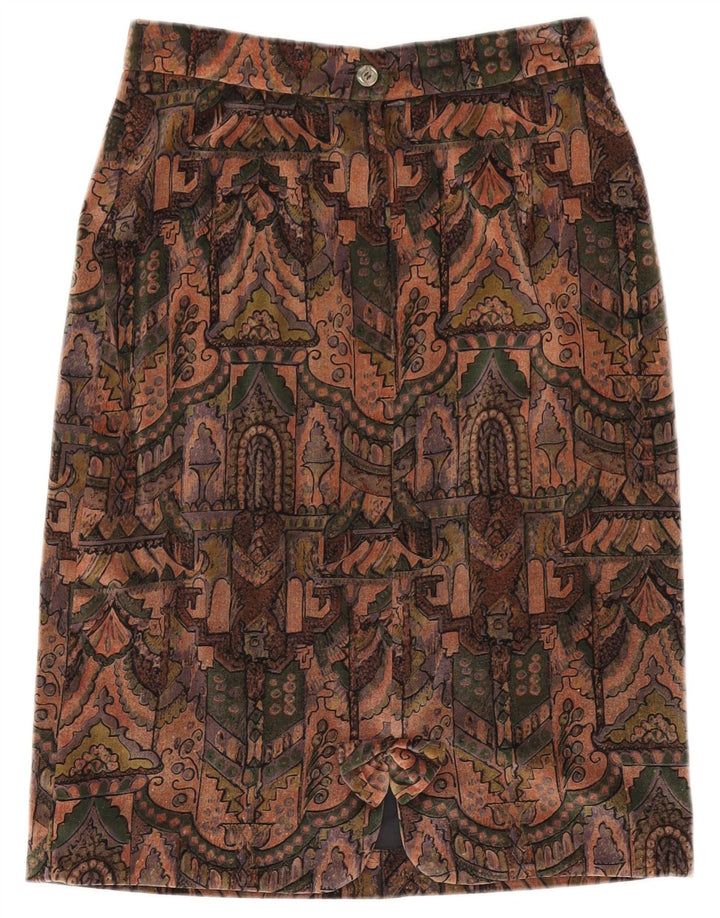 Falda lápiz gráfica vintage para mujer IT 40 Pequeña W27 Multicolor