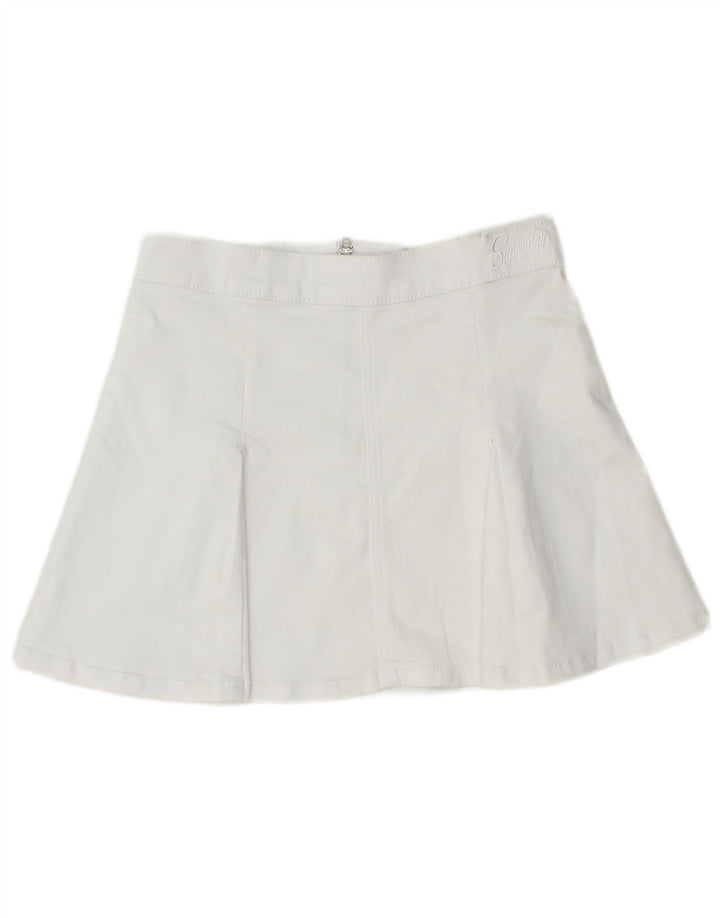 SUPERDRY Minifalda para mujer UK 8 Small W26 Algodón blanco