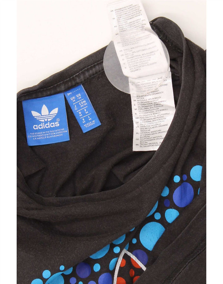 Adidas - Camiseta gráfica para hombre, talla mediana, algodón negro