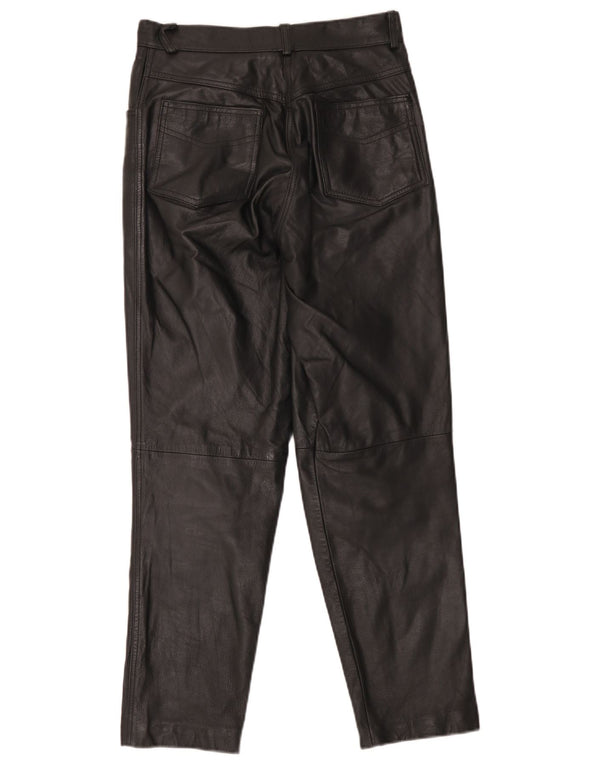 Together Pantalones de cuero de cintura alta para mujer UK 12 Medium W28 L29 Negro
