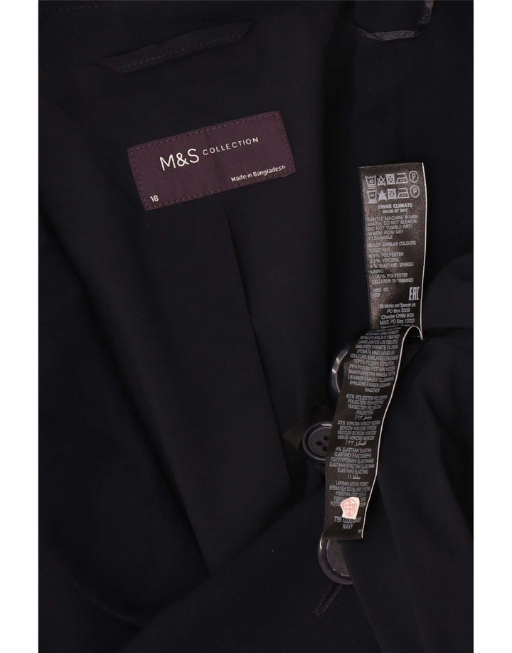 Marks & Spencer Chaqueta tipo blazer con 1 botón para mujer UK 40 XL Poliéster azul marino