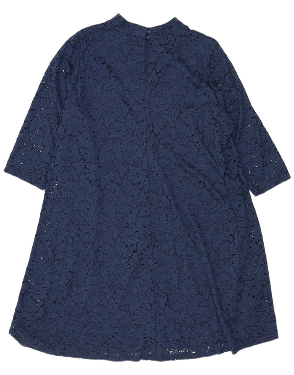Marks & Spencer Vestido acampanado de manga 3/4 para mujer UK 20 2XL Azul marino Floral