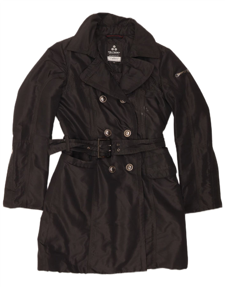 PEUTEREY Abrigo cruzado para mujer IT 40 Small Poliéster negro