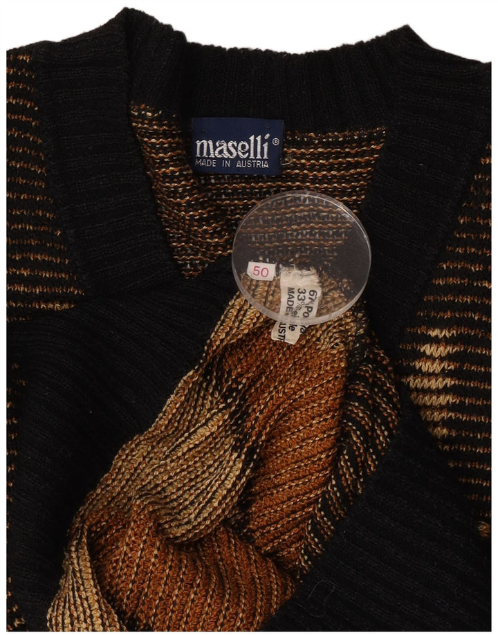 Maselli Jersey con cuello en V para hombre EU 50 Marrón medio Argyle/Diamante