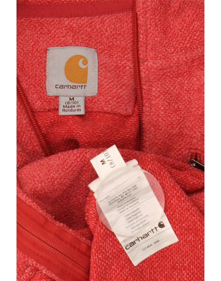 Carhartt Suéter con capucha y cremallera para mujer US 8/10 Poliéster moteado rojo mediano