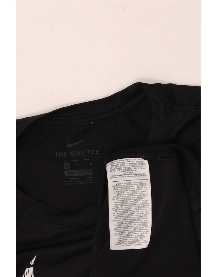 Nike Dri Fit Regular Graphic Camiseta para Mujer UK 40 Grande Poliéster Negro