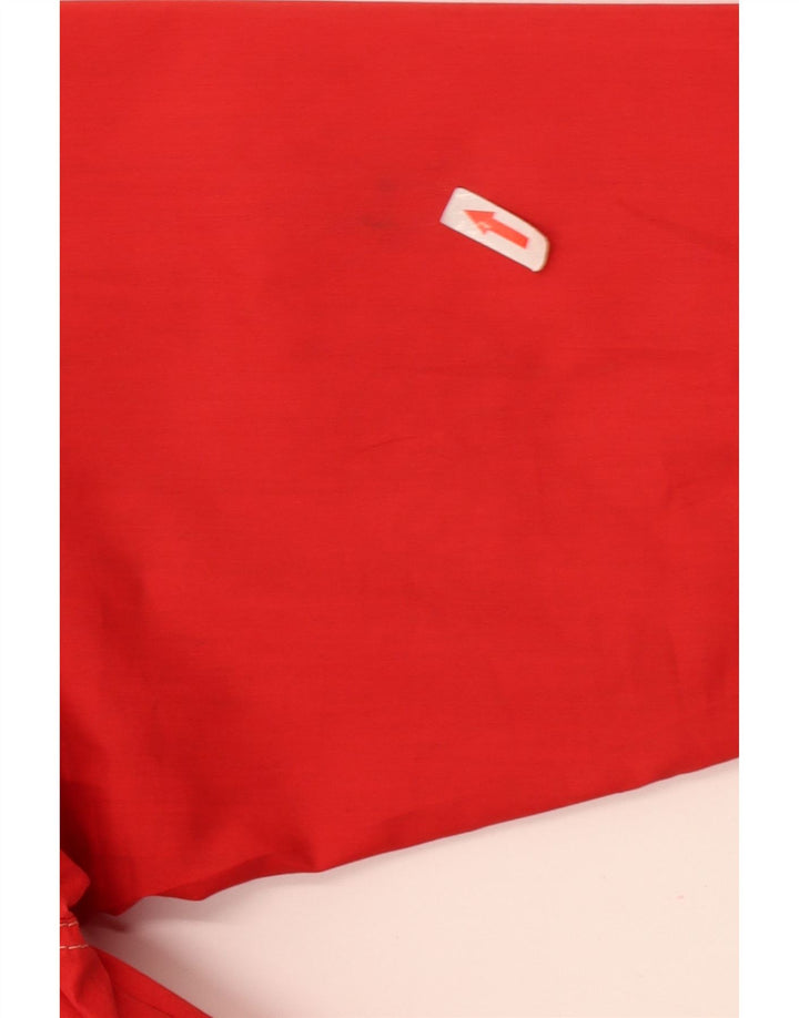 Vintage mujer chaqueta utilitaria Reino Unido 16 poliéster color rojo grande