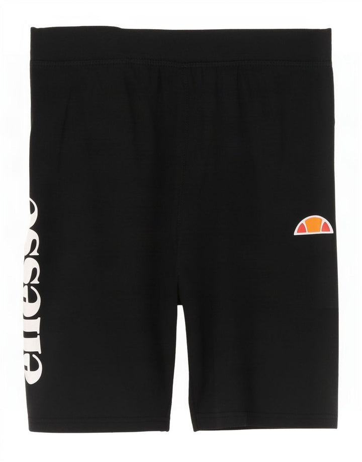 Ellesse Pantalones cortos deportivos gráficos para mujer UK 12 Mediano Algodón negro