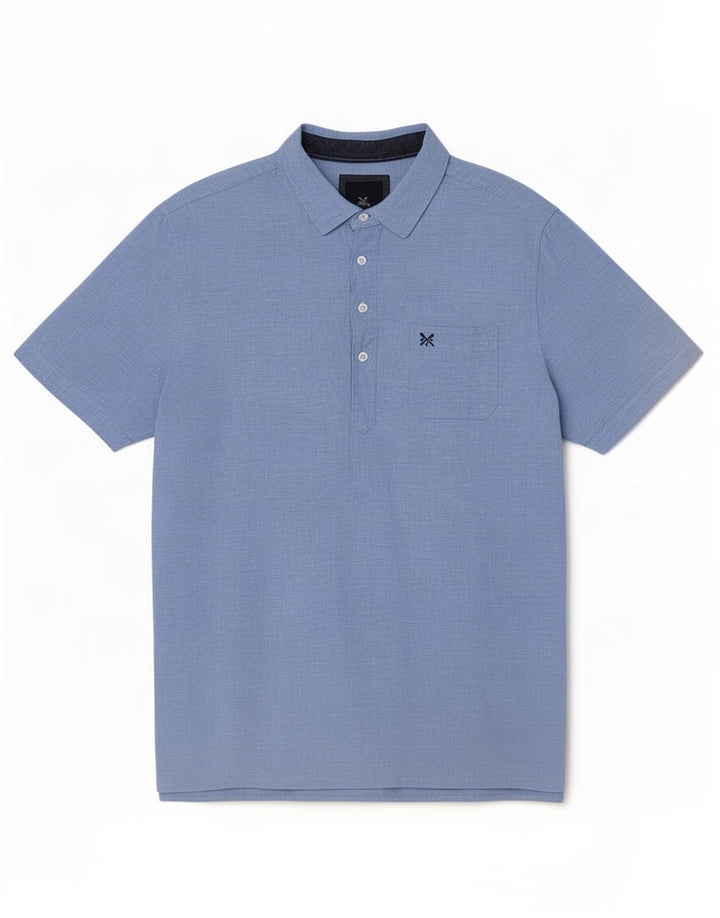 Crew Clothing Camisa de manga corta para hombre XL Lino azul