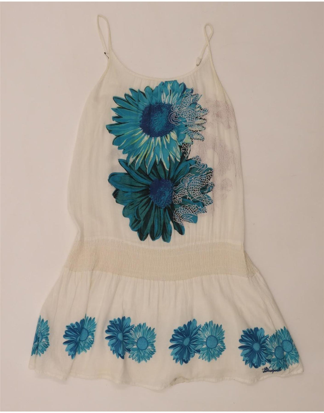 Desigual Vestido de playa para mujer UK 10 Small White Floral