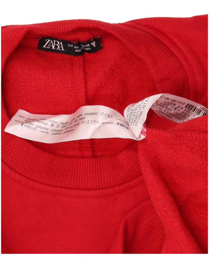 Zara - Sudadera extragrande para mujer, talla 10, algodón rojo pequeño