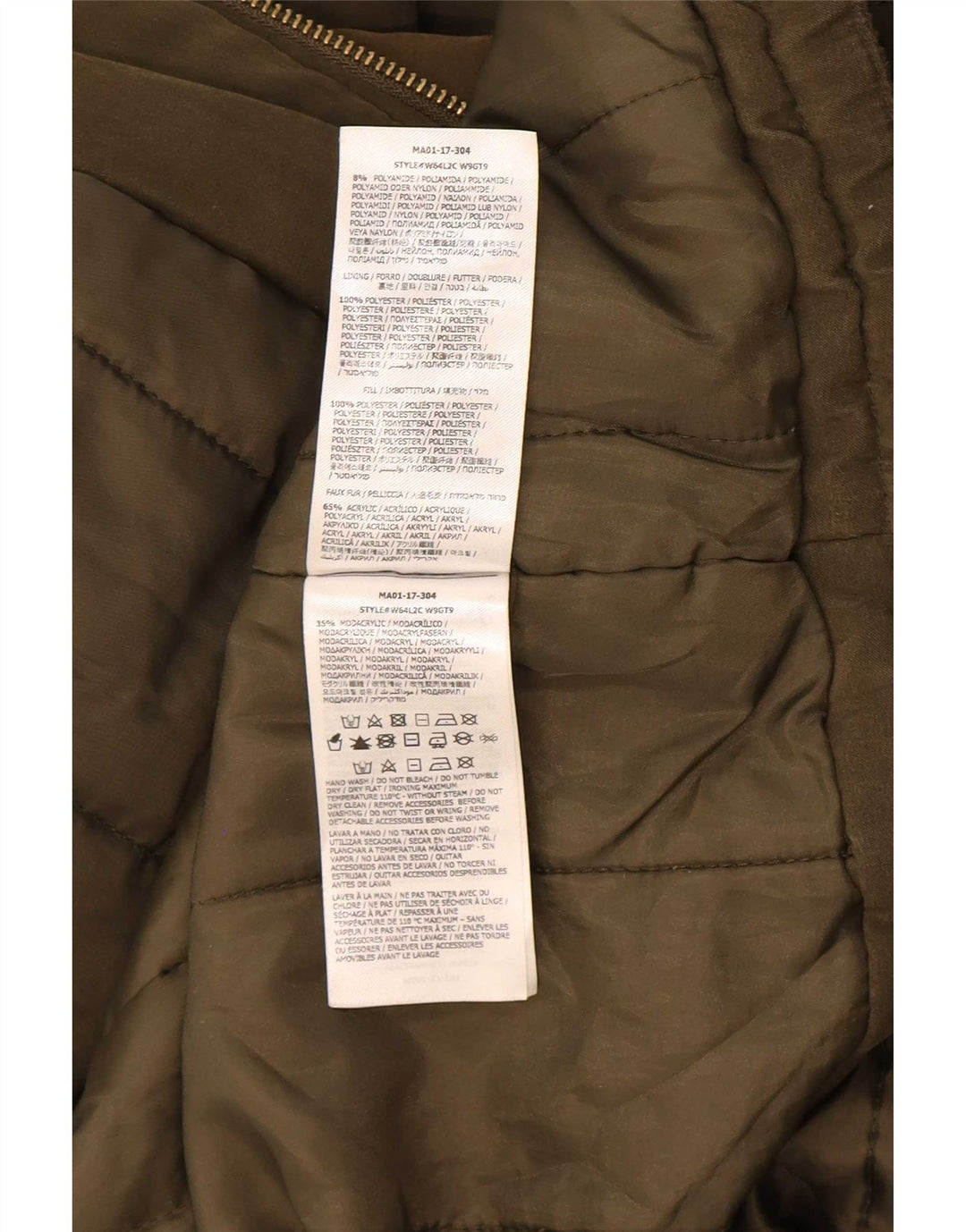 Guess Parka extragrande con capucha para mujer UK 6 XS Poliéster caqui