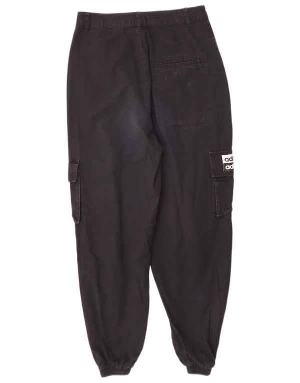 Adidas Pantalones cargo de cintura alta para mujer UK 8 Small W26 L27 Negro
