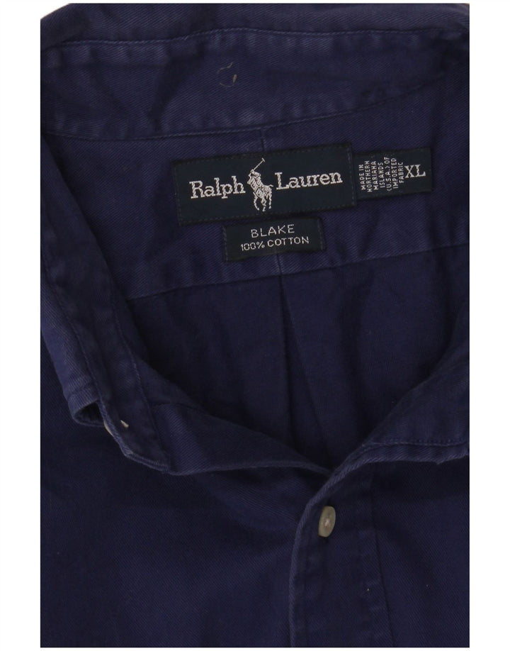 Ralph Lauren Camisa Blake para hombre XL Algodón azul marino