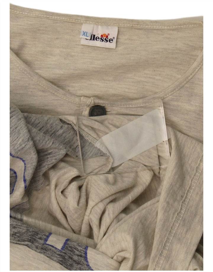 Ellesse Hombre Camiseta Gráfica Top XL Gris Colorblock