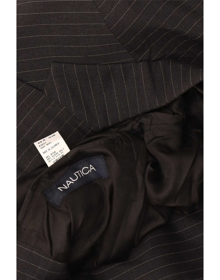 Nautica Chaqueta tipo blazer de 3 botones para hombre UK 44 2XL Lana negra a rayas