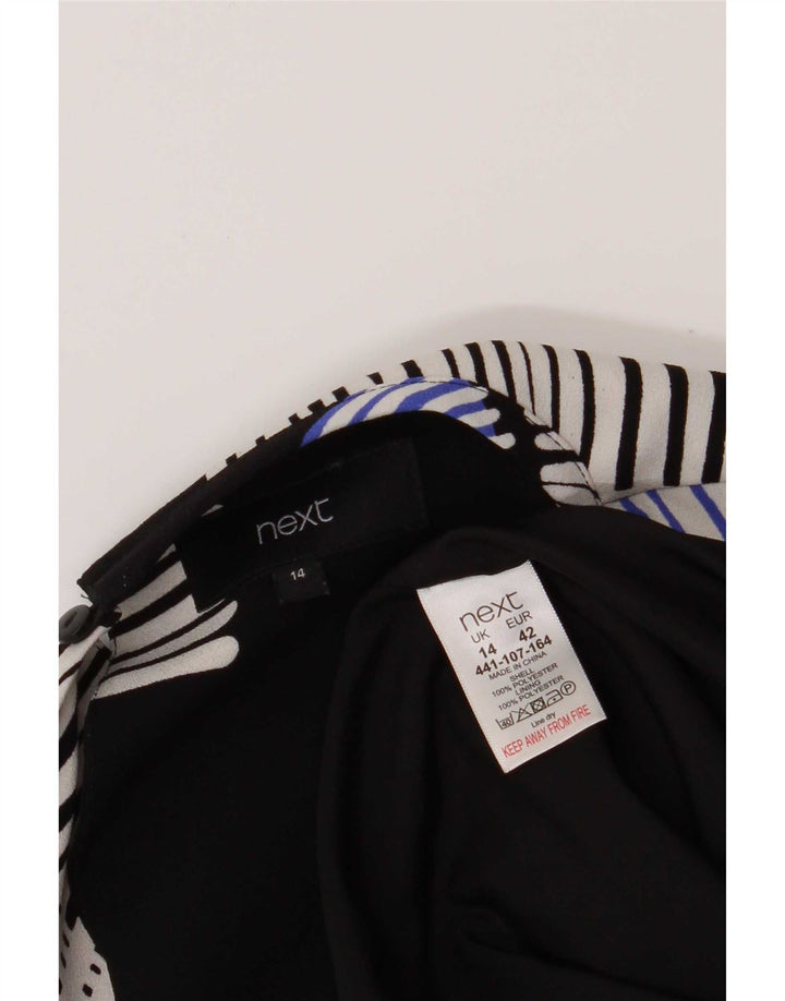 Next Vestido recto para mujer UK 44 Poliéster geométrico negro grande
