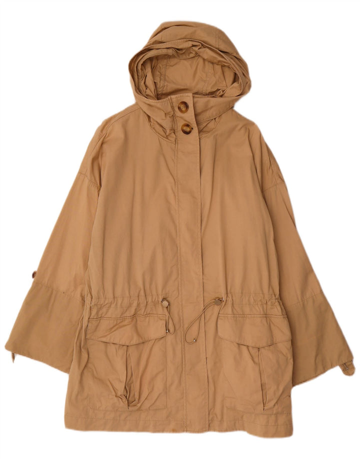 MASSIMO DUTTI Parka con capucha para mujer UK 44 Algodón beige medio