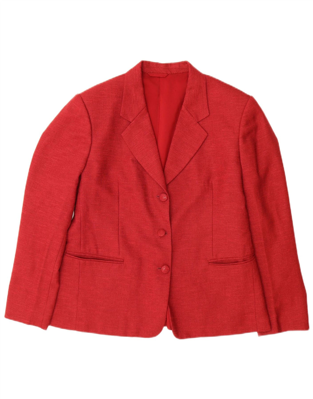 VINTAGE Chaqueta Blazer de 3 Botones para Mujer Reino Unido 14 Grande Rojo Moteado