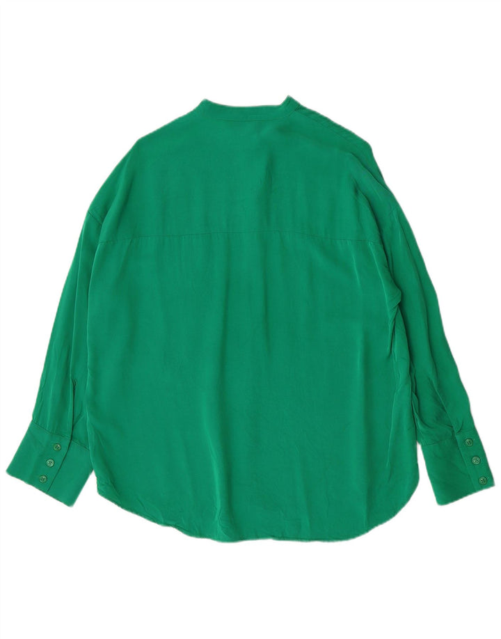 Zara Mujer Camisa Oversize UK 6 XS Viscosa Verde